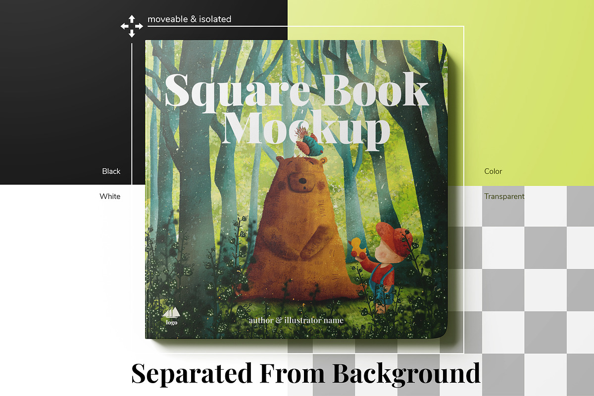 Square Children Book Mockup Set, a Books & Magazine Mockup by Remnand Studio (Photo 6 of 11)