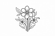 Flower Outline Art Printable Pack, an Illustration by BIPLOB EXPERT (Thumbnail 7 of 9)