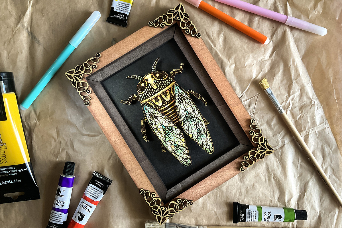 Cicada Laser Cut Layered DIY Crafts, an Object Graphic by Bubert Art (Photo 2 of 6)