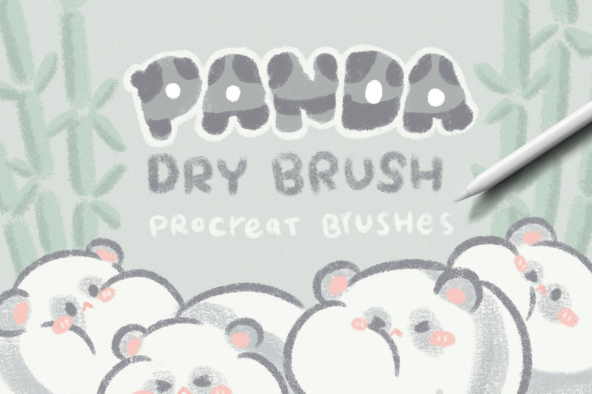 Procreate dry brushes | Panda brush, a Brush Add-On by ProcreateiBox (Photo 1 of 5)