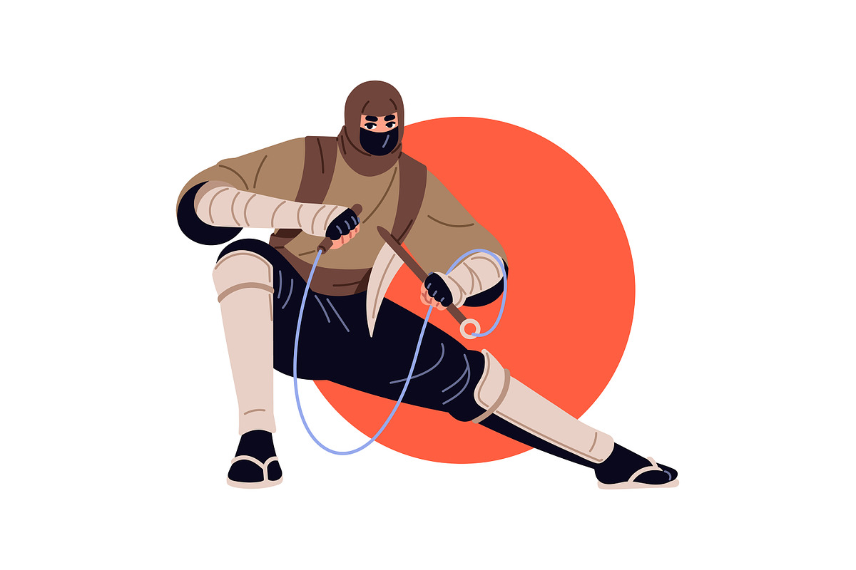Ninja, shinobi, Asian warriors set, a Person Illustration by PaperTrident (Photo 13 of 16)