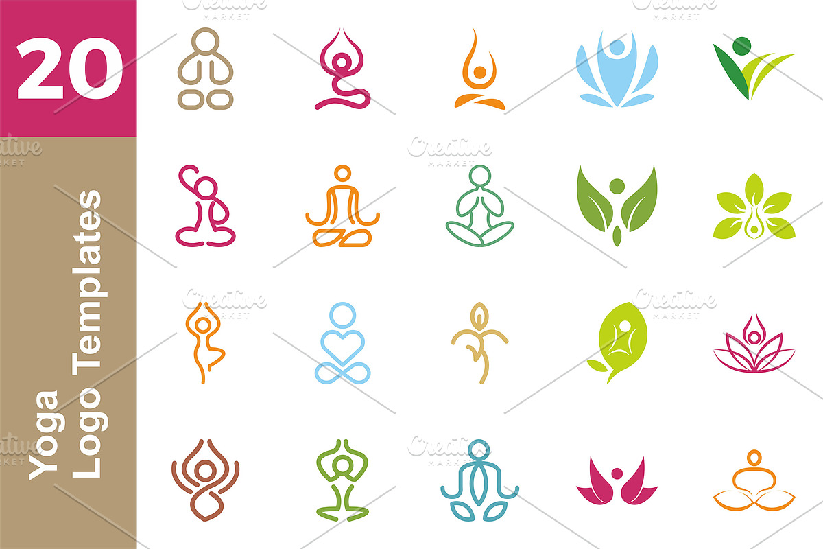 20 Logo Yoga Templates Bundle, a Branding & Logo Template by Friendesigns (Photo 1 of 21)