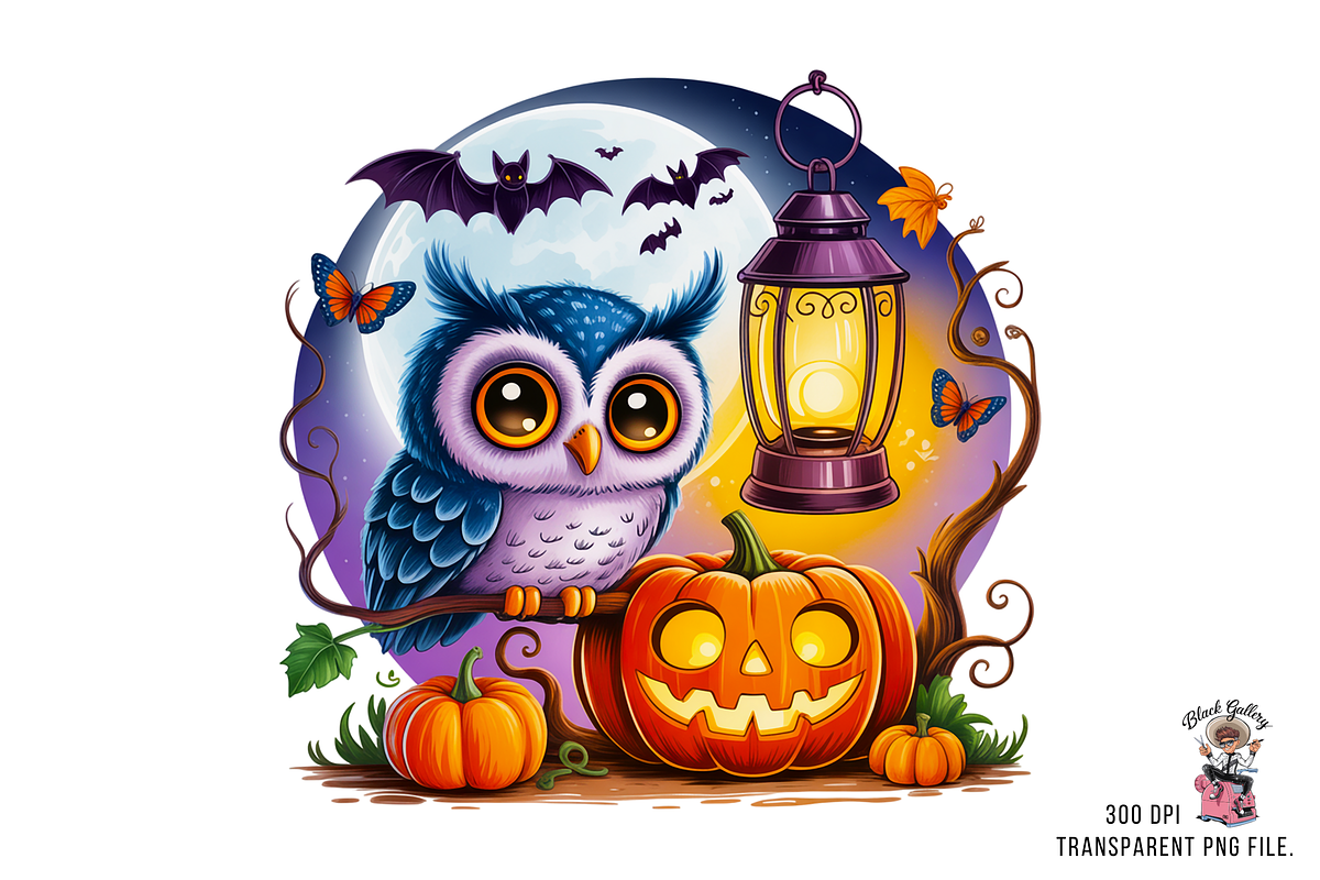 Halloween Owl Sublimation PNG Bundle, a Graphic by Clipart Bloom (Photo 6 of 11)