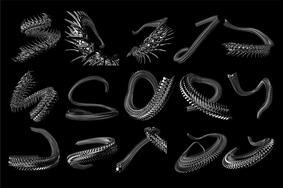 ABSTRACT CHROME 3D SHAPES WITH SPIKE, an Object Graphic by BonkiStudio (Photo 9 of 13)