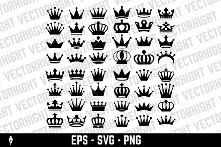 Set of crown icons