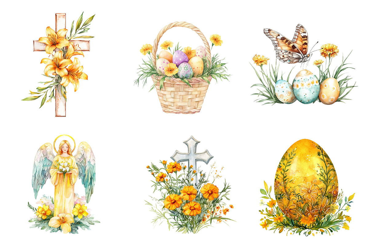 Marigold Easter Clipart, an Illustration by CreationArt (Photo 3 of 5)