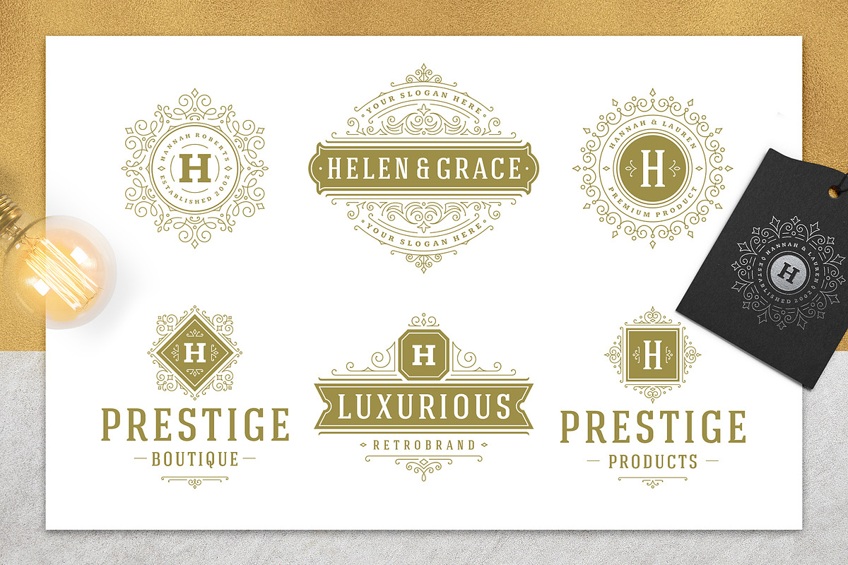 36 Luxury Ornament Logos, a Branding & Logo Template by Vasya Kobelev (Photo 5 of 13)