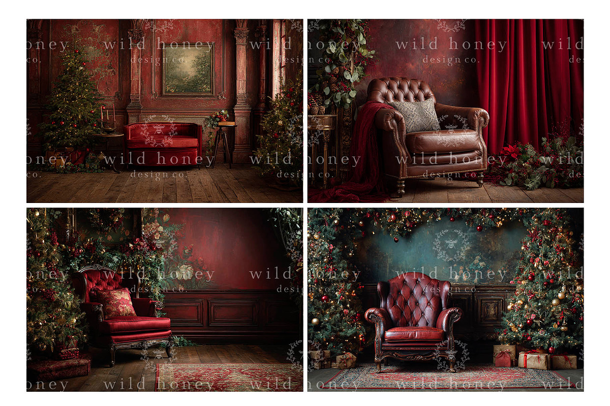 Christmas Digital Backdrops BUNDLE, a Layer Style Add-On by Wild Honey Design Co. (Photo 4 of 6)