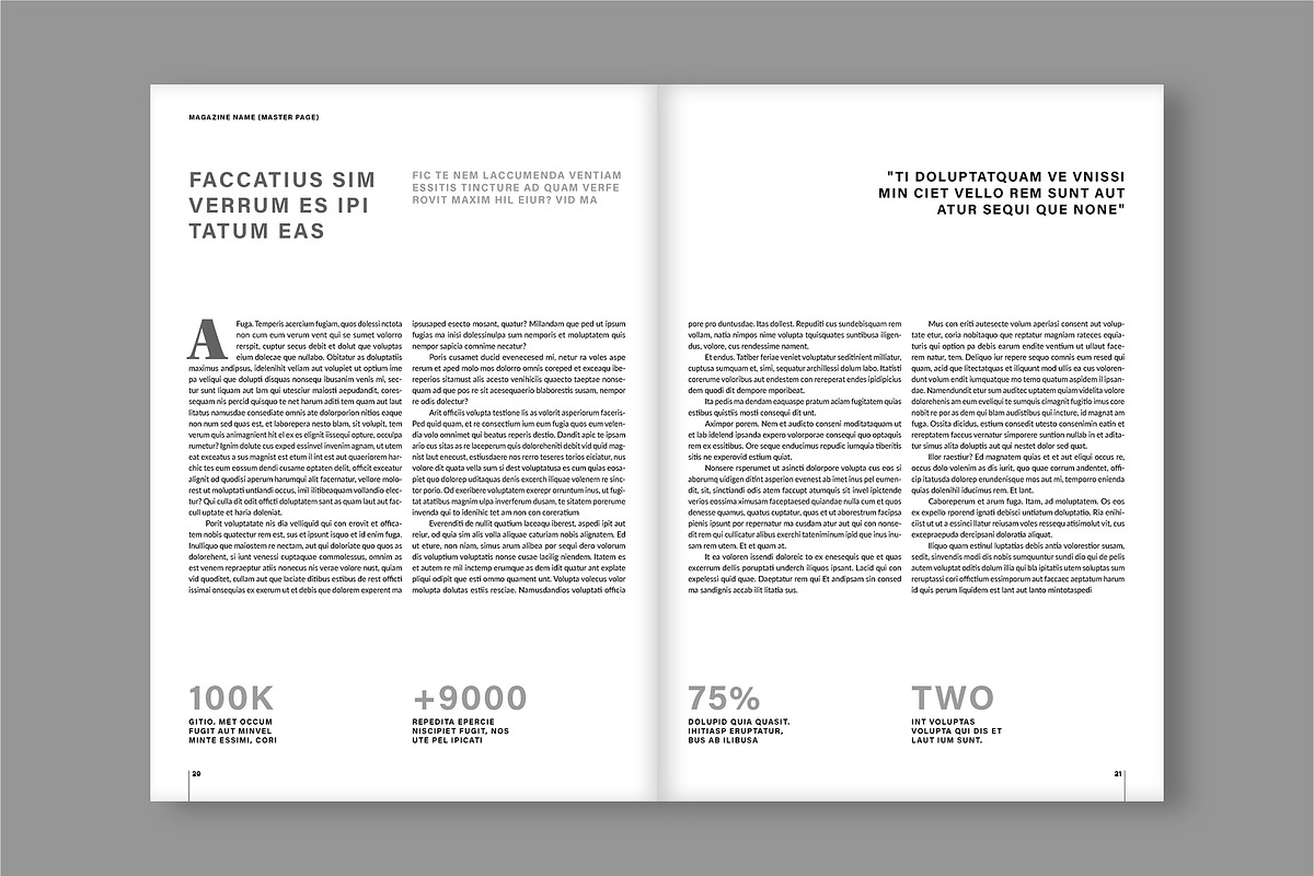 Modern Magazine Layout (A4+US), a Magazine Template by tomsarraipodesign (Photo 12 of 21)