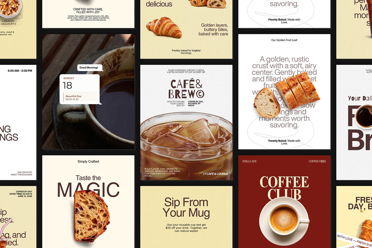 BREW | Instagram Post & Story (I), a Social Media Template by Prapti Design (Photo 2 of 10)