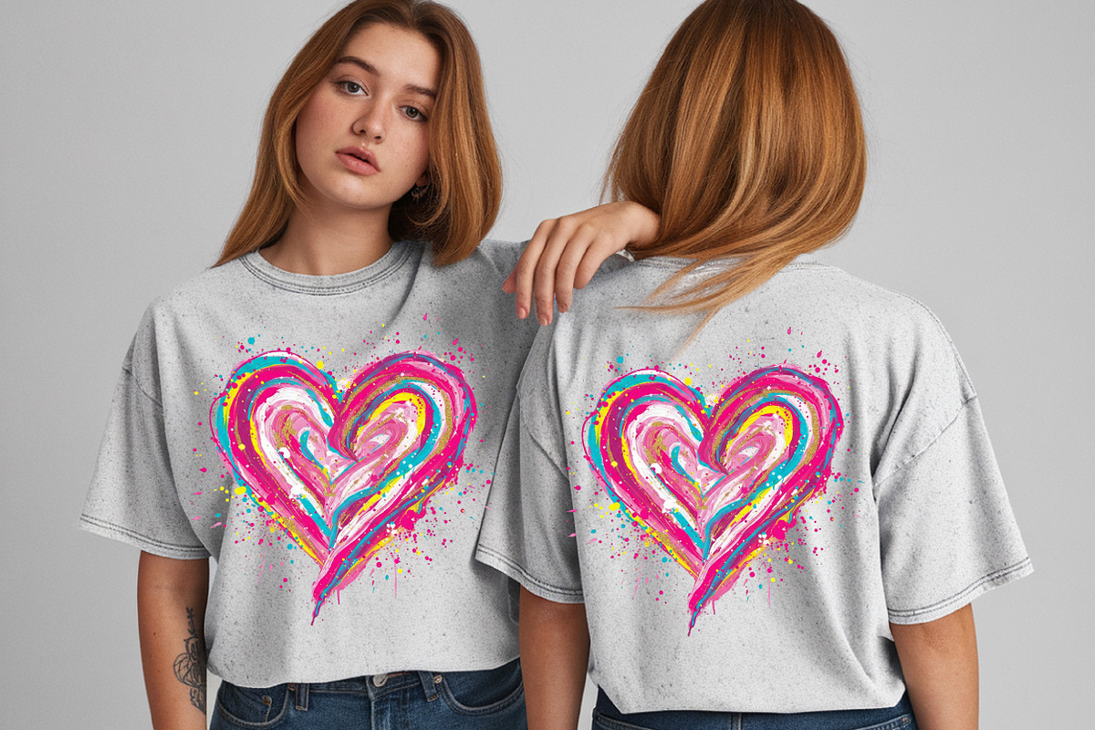 Colorful Brushstroke Valentines Png, an Illustration by SinaCreation (Photo 11 of 11)