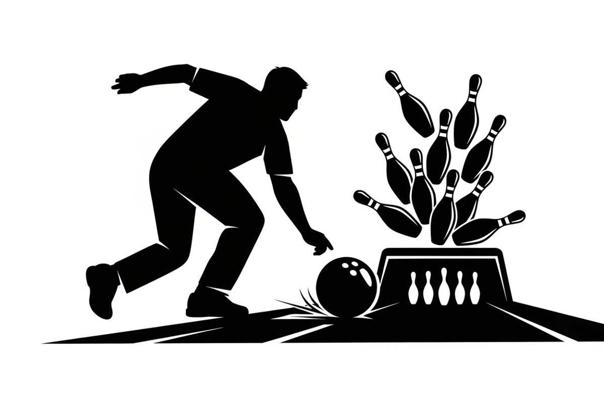 Dynamic bowling player silhouette, an Illustration by Amazin_art (Photo 31 of 31)