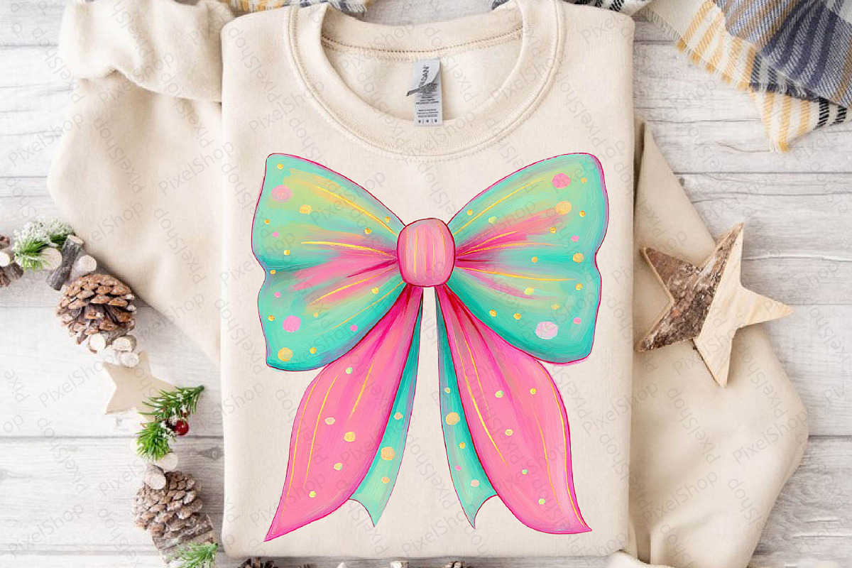 Cute Retro Christmas Coquette Bow De, an Illustration by DreamPrint404 (Photo 2 of 7)