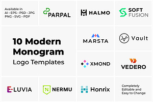 10 Modern Monogram Logo Templates