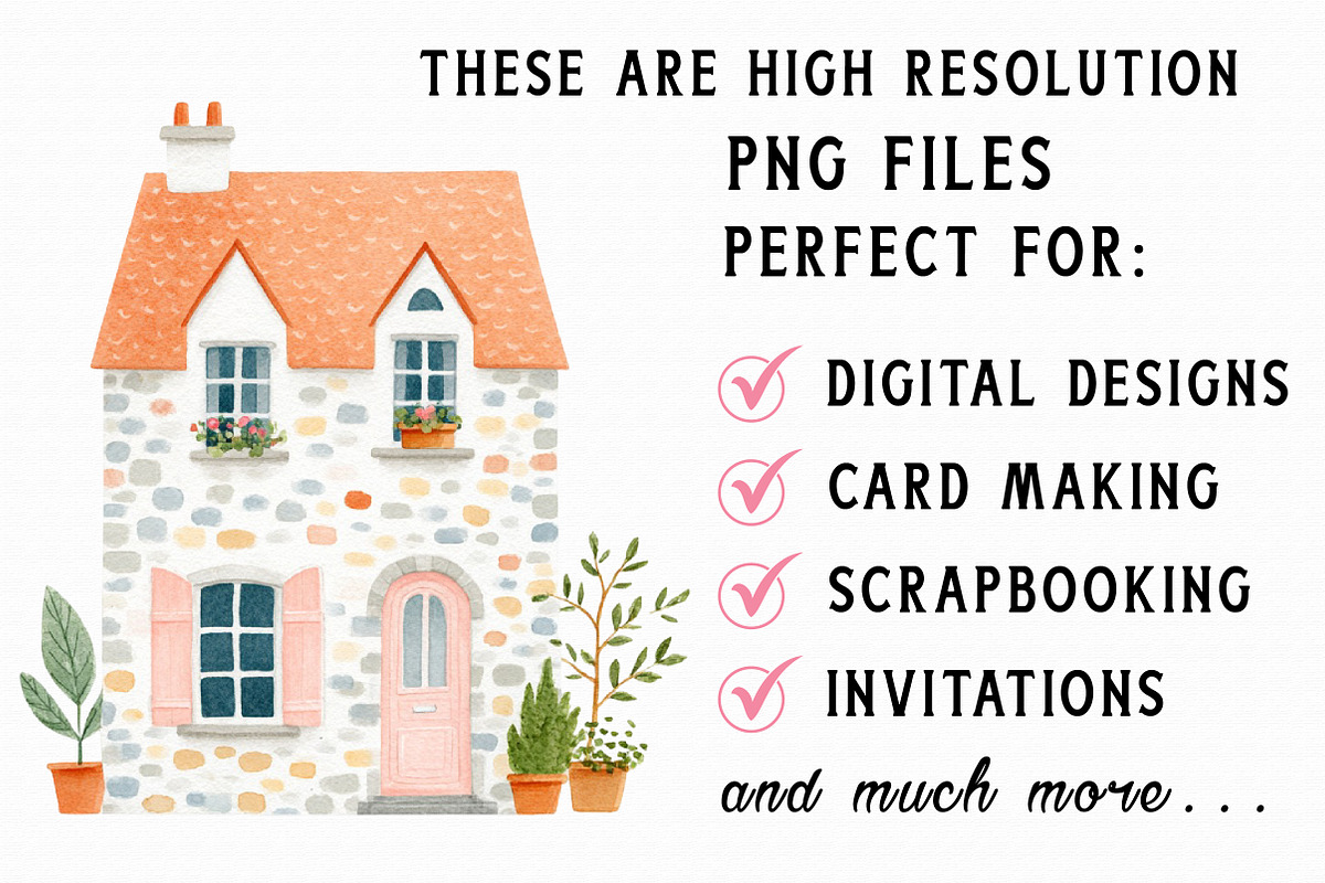 French Chateau Watercolor Clipart, an Illustration by Libby Wishes (Photo 5 of 7)
