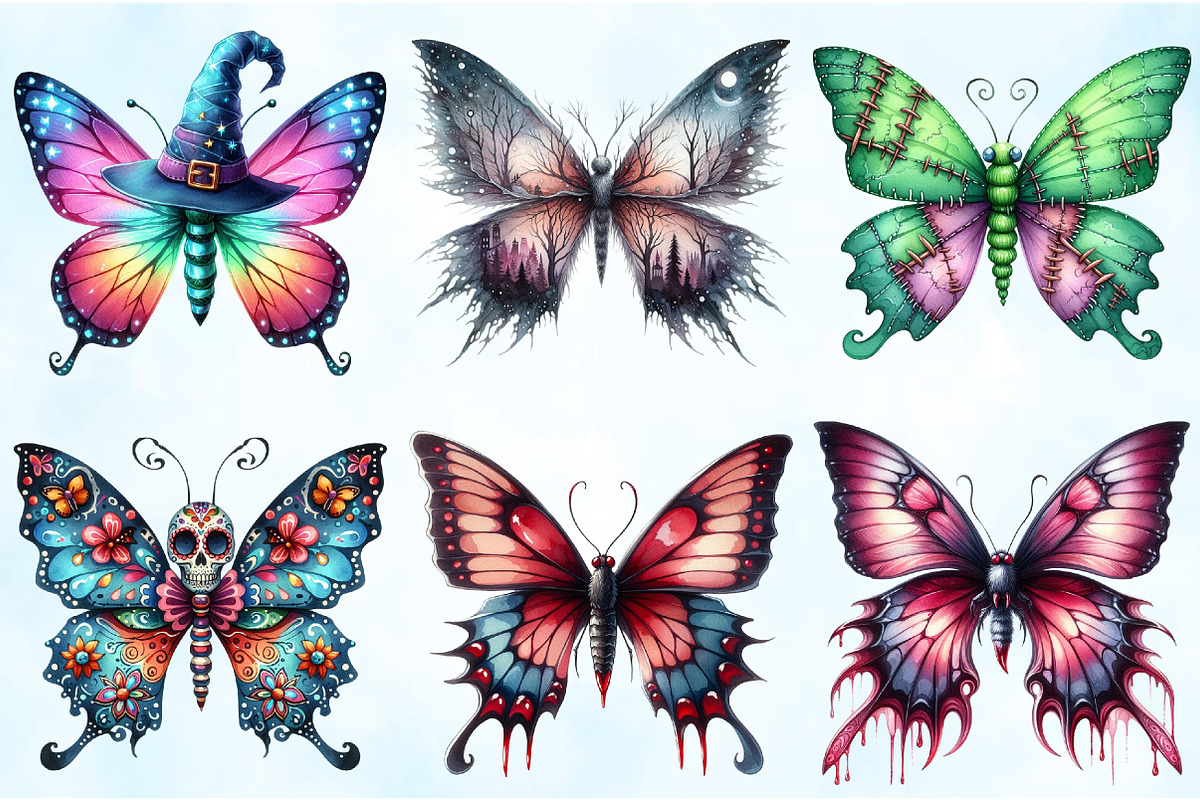 Halloween Butterfly Sublimation PNG, an Illustration by Craft Nest (Photo 3 of 9)