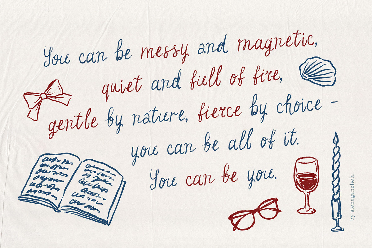 La Bohème whimsical handmade script, a Script Font by alenaganzhela (Photo 4 of 12)