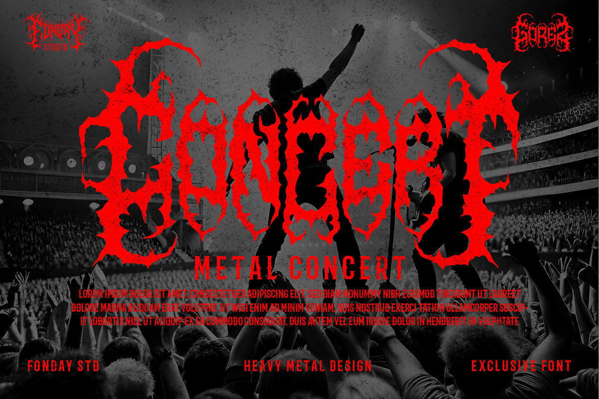GOREZ DEATH METAL FONT, a Blackletter Font by Fonday Studio (Photo 5 of 9)