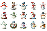 Snowman Winter Clipart, an Illustration by Designking (Thumbnail 2 of 5)