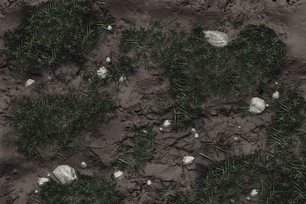 Zbrush - Grass, Mud, Puddles, an Environmental 3D Model by PurePolygons (Photo 1 of 3)