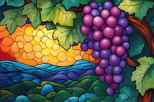 Cluster of ripe grapes hanging, a Photo by Pavel_design