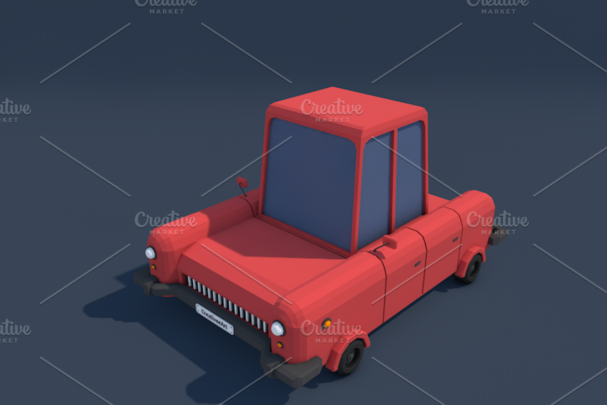 Ultimate Low Poly City Cars Pack, a Cars & Vehicle 3D Model by CreativeeArt (Photo 17 of 54)