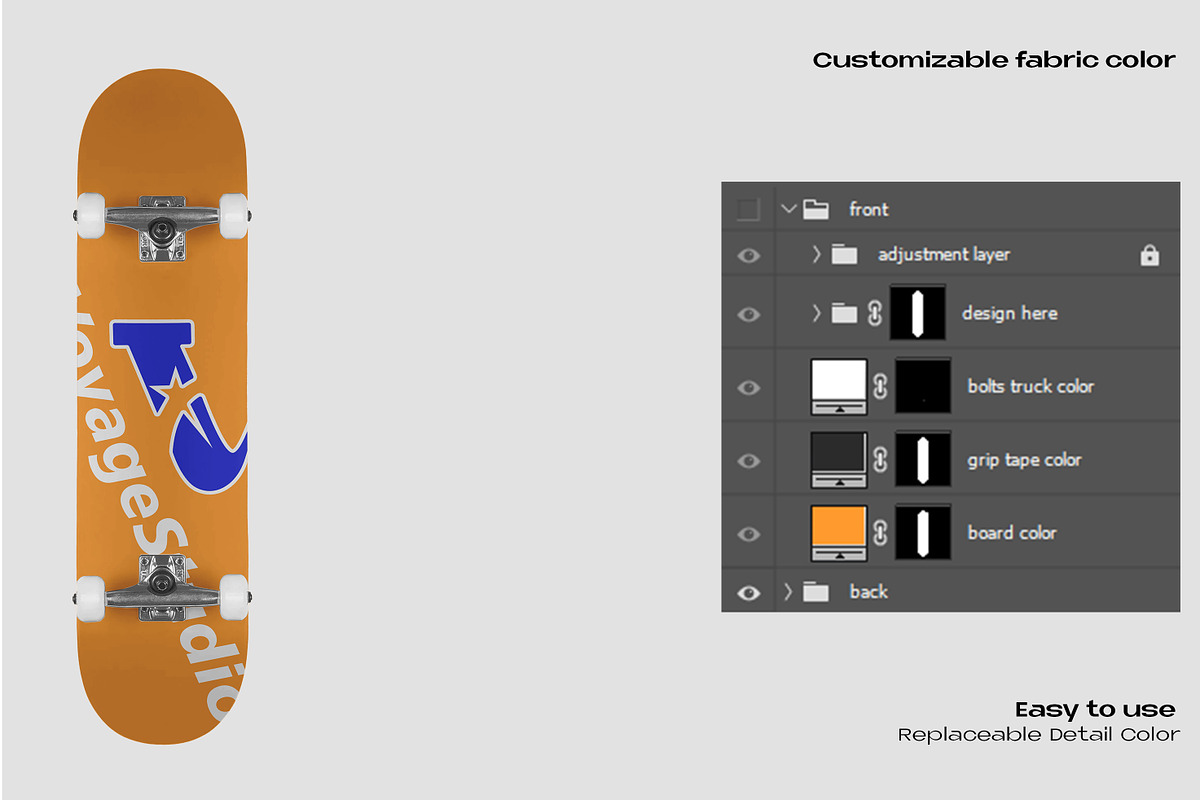 Skateboard mockup, a Mockup by Voyage Studio (Photo 3 of 3)