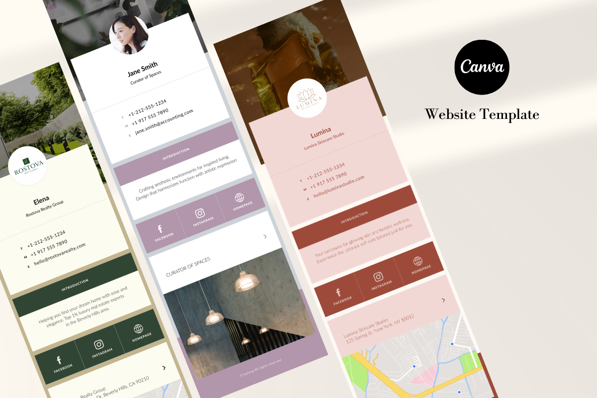 Beauty Digital Business Card Canva, a Landing Page Template by batang (Photo 5 of 5)