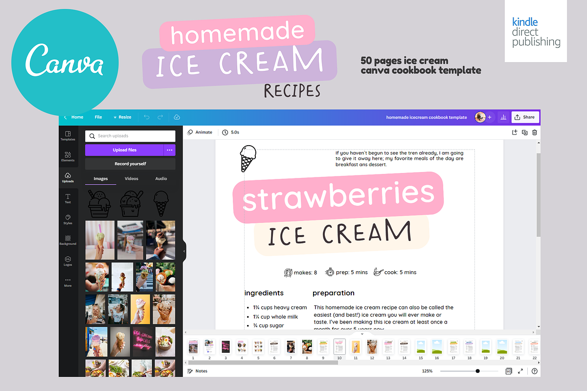 Ice Cream Recipes Cookbook Template, a Magazine Template by DeLaGranSiete (Photo 9 of 9)
