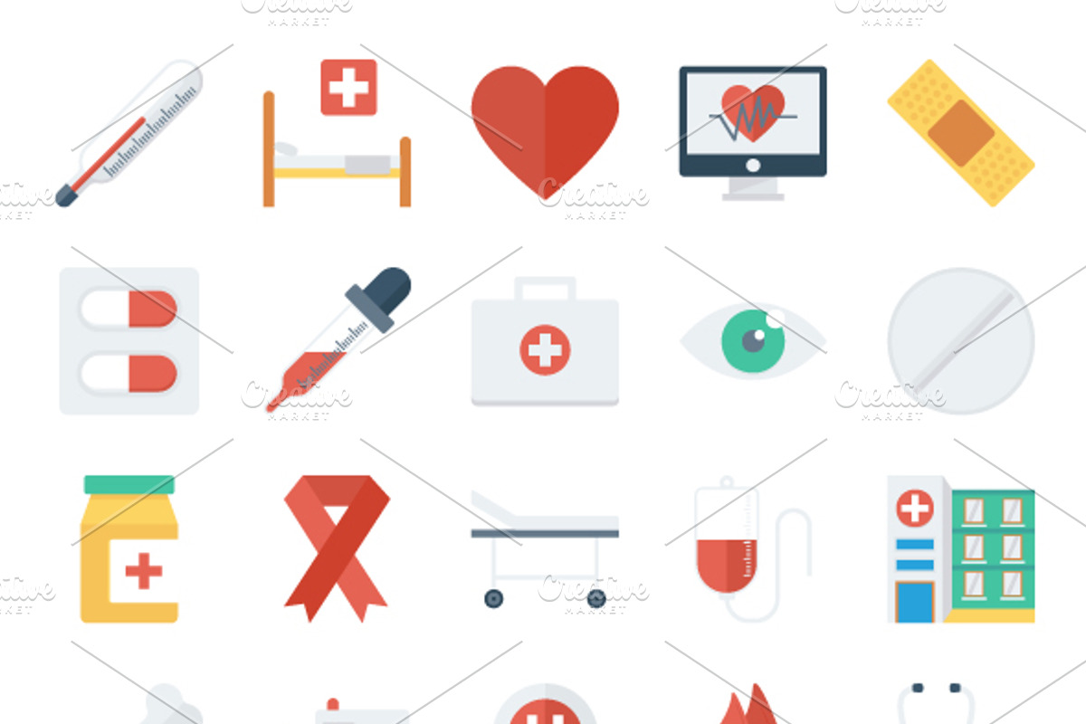 1050 Medical & Health Bundle Pack, an Icon by Dinosoftlabs (Photo 4 of 6)