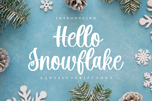 Hello Snowflake - Script Font, a Script Font by Fikryal Studio