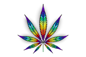 Cannabis Rainbow Leaf