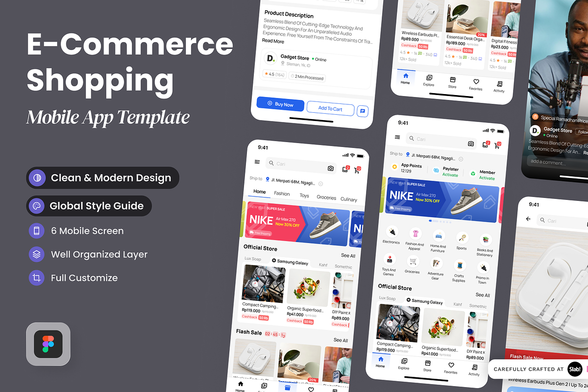E-commerce Shopping Mobile App, a Websites & App Template by SLAB! Design (Photo 1 of 4)