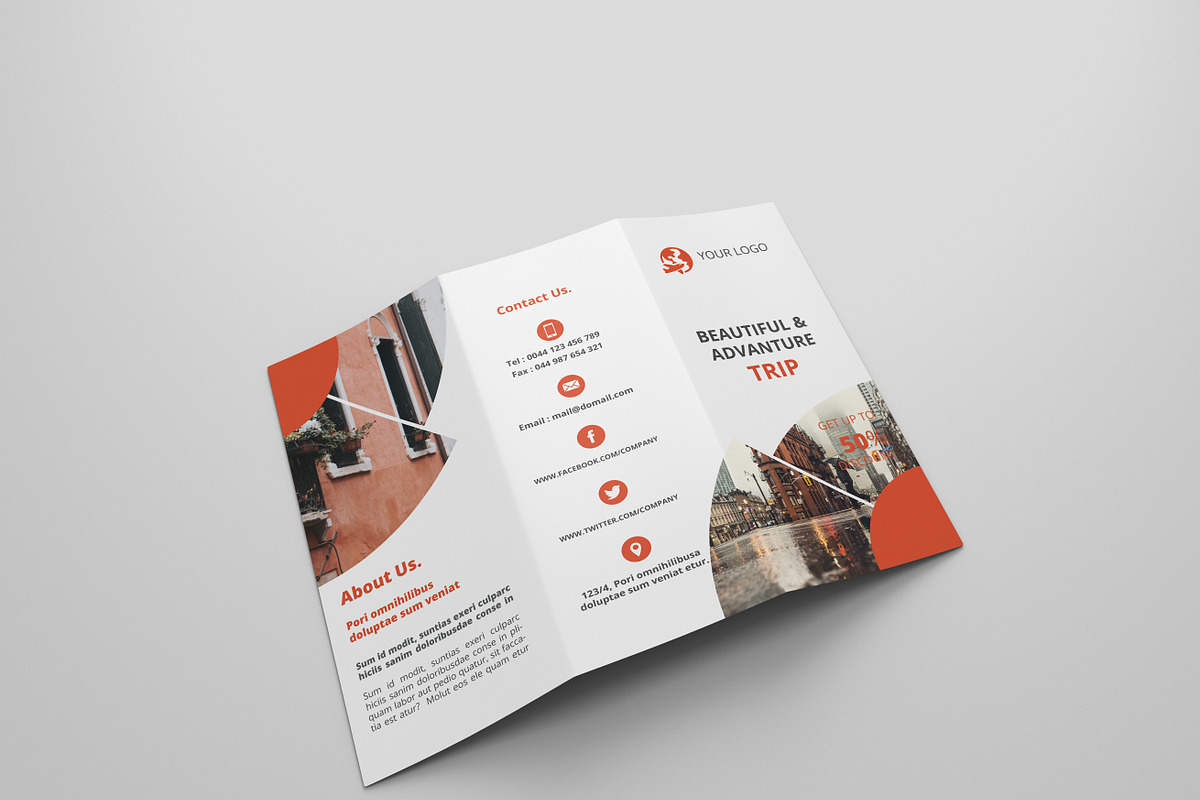 Travel Tri-fold Brochures, a Brochure Template by Creatricks (Photo 1 of 2)