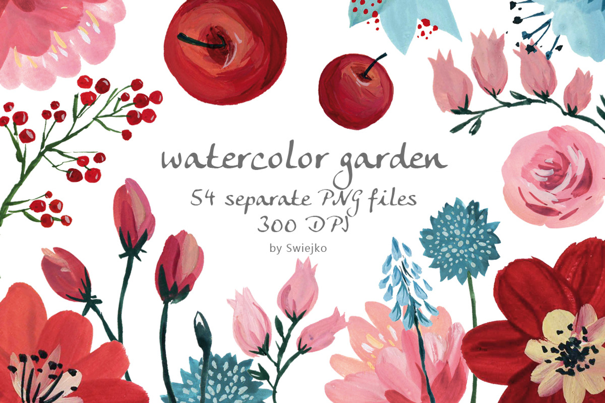 Hand Painted Floral Set, an Illustration by swiejko (Photo 1 of 2)