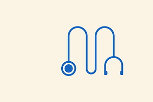 Stethoscope M Letter Logo Vector