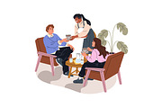 People eating at festive table set, a Person Illustration by PaperTrident (Thumbnail 10 of 13)