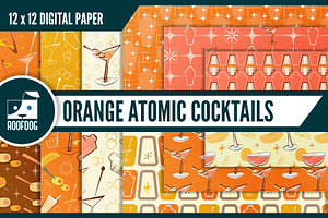 Orange Cocktail Shaker Digital Paper