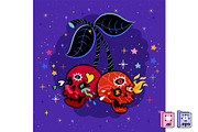 Halloween Skull Cherry, a Decorative Illustration by MISS CHATZ (Thumbnail 2 of 3)