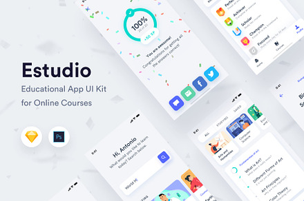 Estudio - Educational Mobile App UI, an UI Kit Template by Nimart