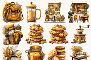 Watercolor Coffee Clipart Bundle, an Object Illustration by BusyDaydesign (Thumbnail 6 of 9)