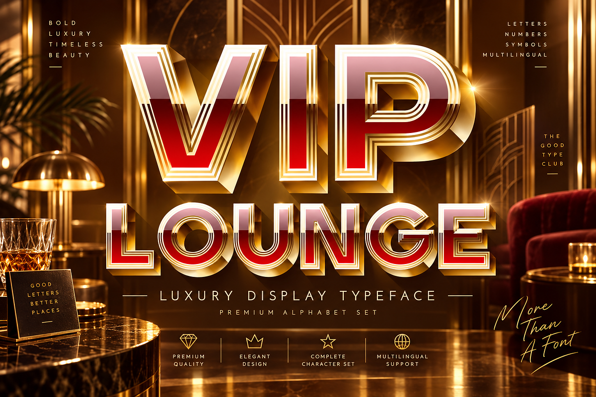 Illustration of chic golden 3D font, an Object Graphic by popskraft (Photo 2 of 3)