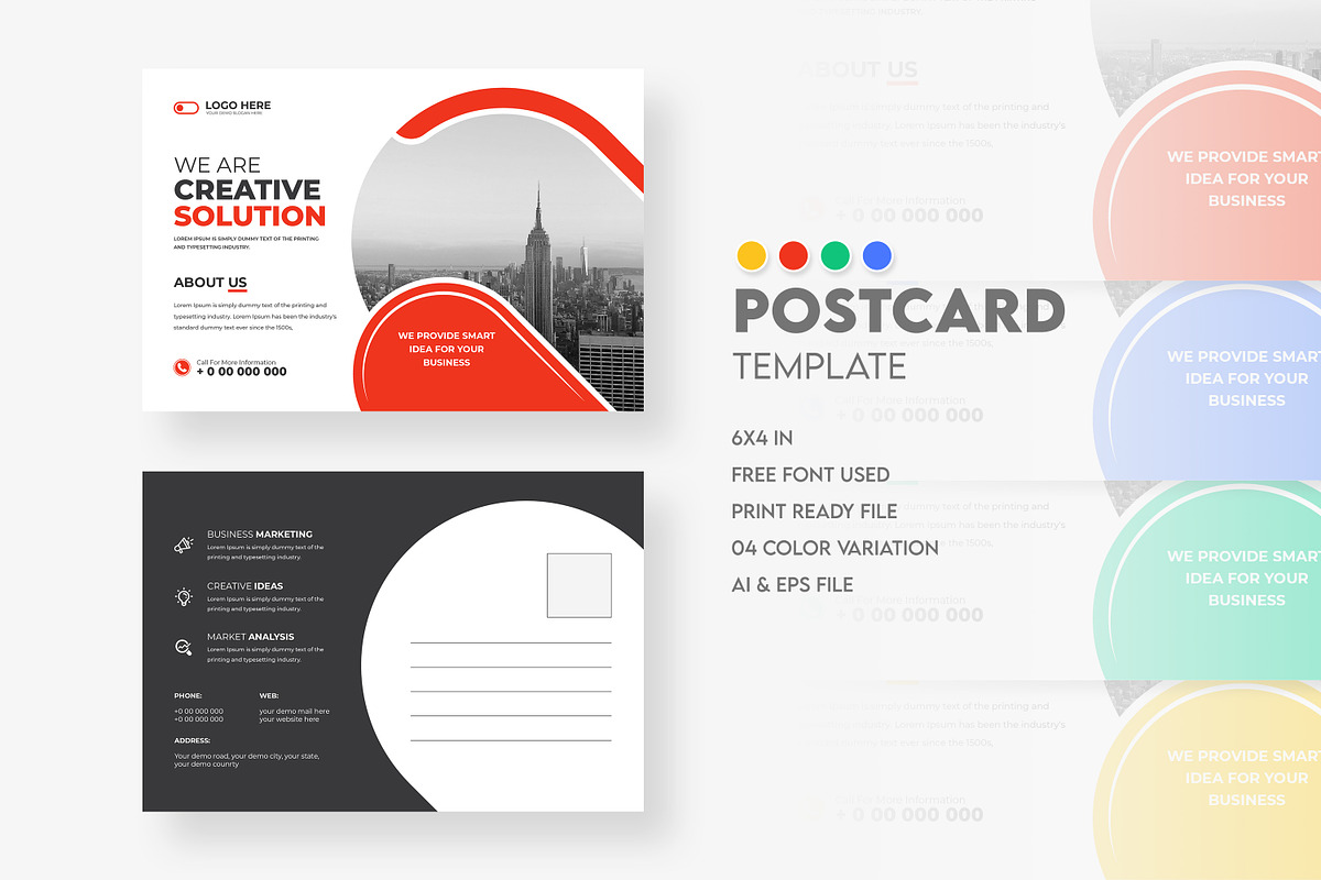 Postcard template design, a Card Template by Tanmoy Topu (Photo 1 of 6)
