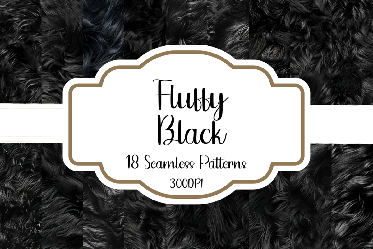 Black Fluffy Seamless Patterns, a Pattern Graphic by PrintablesByFranklyn (Photo 1 of 4)