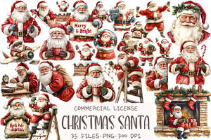 Christmas Santa Claus Clipart, an Illustration by OK Design