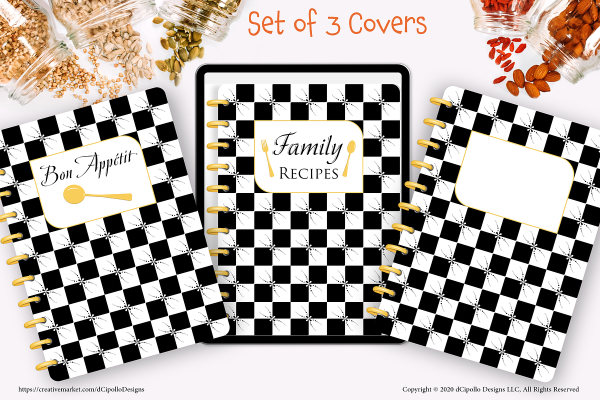 Recipe & Meal Planner Digital Cover, a Stationery Template by dCipollo Designs (Photo 1 of 5)