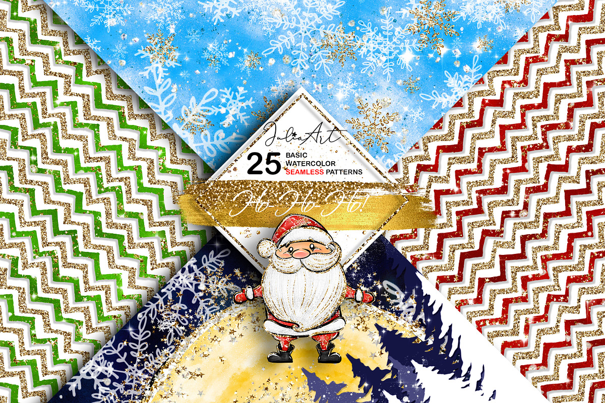 Ho-Ho-Ho christmas seamless patterns, a Pattern Graphic by JuliaStarArt-FantasyHome (Photo 3 of 12)