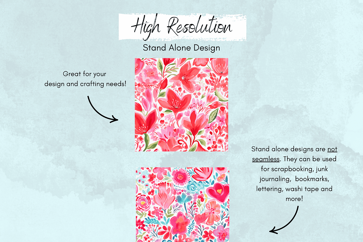 Preppy Red Flowers Digital Paper, a Background Graphic by Paper & Pattern Studio (Photo 3 of 9)