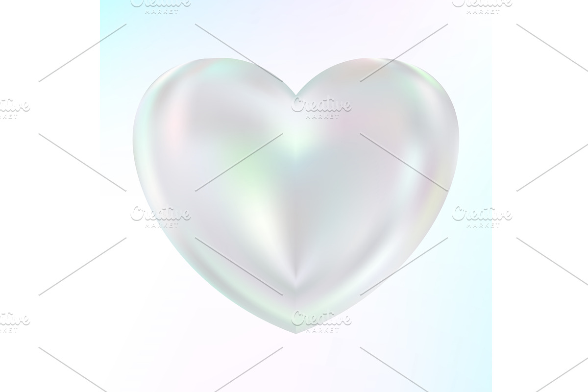 Holographic mother-of-pearl heart, an Illustration by Quarta