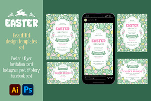 Easter Brunch Invitation Template, a Flyer Template by Vector beauty